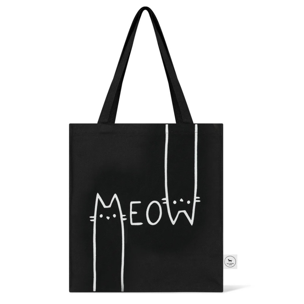 MEOW TOTE BAG BLACK